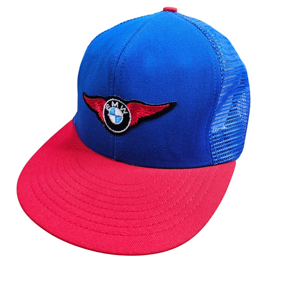 Vintage BMW Wing Logo Promotion Trucker Active Generation S/M Blue Red Snapback